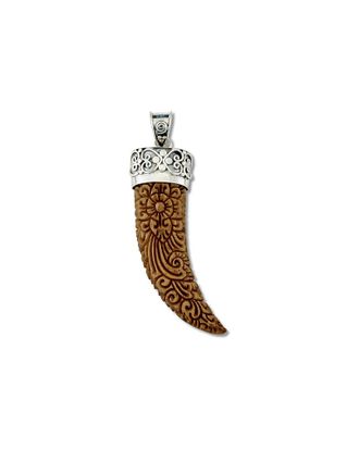 Samuel B. Silver Bone Carved Bone Pendant