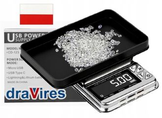 OEM Balanza Electr&oacute;nica Para Joyer&iacute;a Dravires De 1 Kg (0,01 G) Y 1000 G