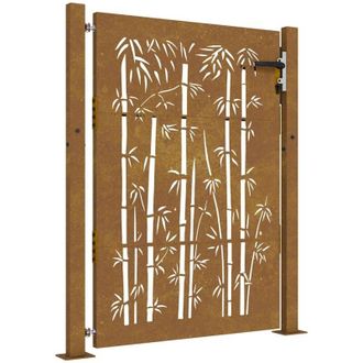 vidaXL Puerta De Jard&iacute;n Acero Corten Dise&ntilde;o Bamb&uacute; 105x155 Cm Vidaxl