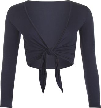 Generic women Long Sleeves Tie Shrug Navy XXXL = 24-26