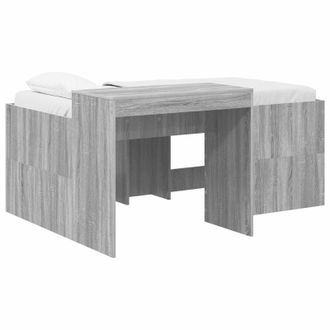 vidaXL Cama Alta Para Ni&ntilde;os Con Escritorio Sonoma Gris Vidaxl
