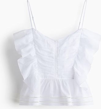 H&M Tr&auml;gertop mit Volantbesatz - Weiss
