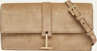 Tom Ford Suede Hanging T Crossbody Wallet