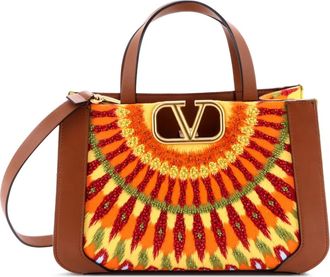 Valentino Garavani VLogo Shopper Bead Embellished Leather Medium tote bag - women - Other - One Size - Brown
