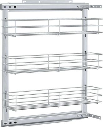 vidaXL Vidaxl - Cesta De Cocina Extra&iacute;ble 3 Niveles Plateada 47x15,5x55,5 Cm