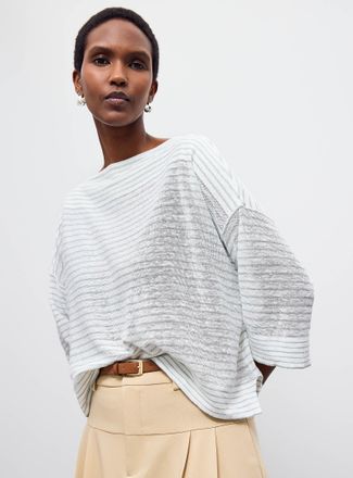 Naif Womens Brooke pure linen striped sweater