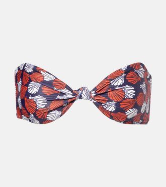 Same Swim Knotted printed bandeau bikini top