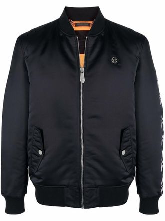 Philipp Plein Bomberjack met logoprint - Zwart