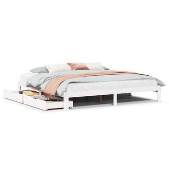 Berkfield Home Bed Frame with Drawers without Mattress White 200x200 cm