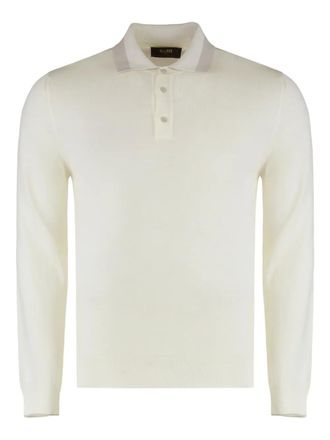 Moorer long-sleeve polo shirt - Neutrals