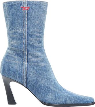 Diesel Boots - Dames - Laarzen met Hak - Blauw - 41 EU - Katoen - Schoenen