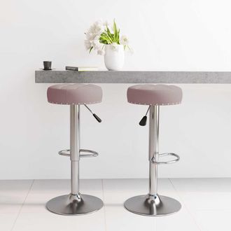 vidaXL Taburetes De Cocina 2 Unidades Tela Gris Taup&eacute; Vidaxl