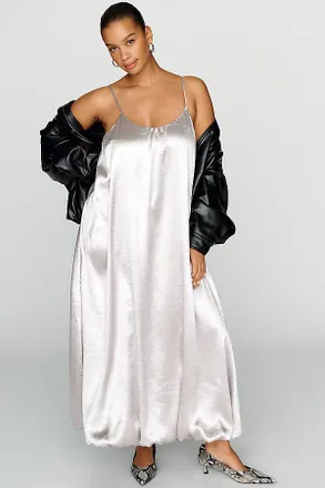 Sunday In Brooklyn Liquid Shine Bubble Hem Midi Dress