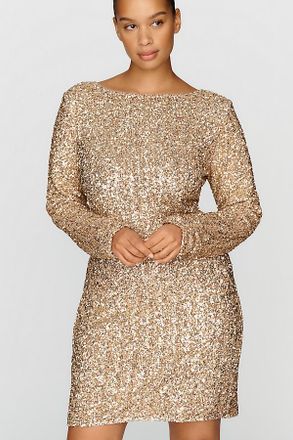 Maeve Metallic Sequined Knit Mini Dress