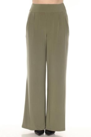 Joseph Ribkoff High Waist Pleated Wide Leg Pants In Cactus
