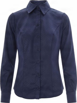 Elisabetta Franchi Dark Blue Fitted Long-Sleeve Top