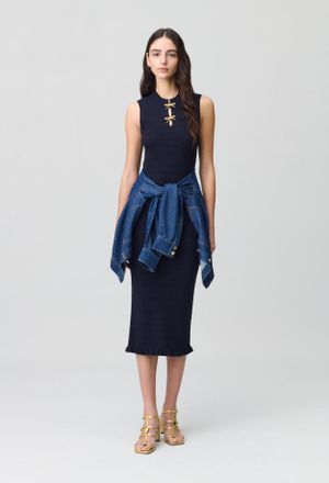 Claudie Pierlot Robe longue maille fine noeuds