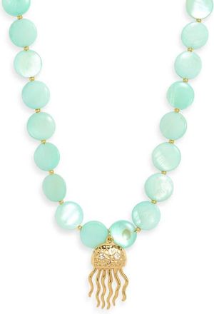 Frasier Sterling Jellyfish Pendant Necklace in Aqua at Nordstrom