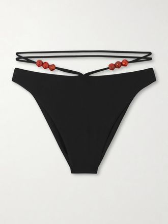 Magda Butrym Slip Bikini Con Perline - Nero