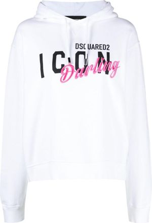 Dsquared2 White Logo Hoodie