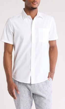 14th & Union Seersucker Short Sleeve Cotton Button-Up Shirt in White at Nordstrom Rack, Size Xx-Large