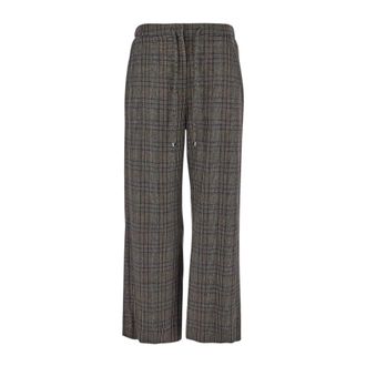 Max Mara Tartan Letizia Broek - Dames - Wijde Broeken - Veelkleurig - 2XS - Wol - Broeken
