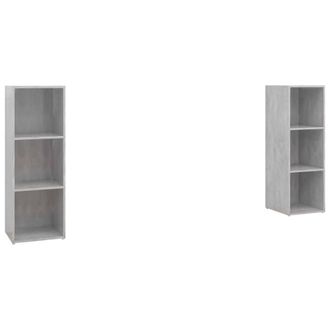 Berkfield Home TV Cabinets 2 pcs Concrete Grey 107x35x37 cm Engineered Wood | Size: 107 x 35 x 37 cm