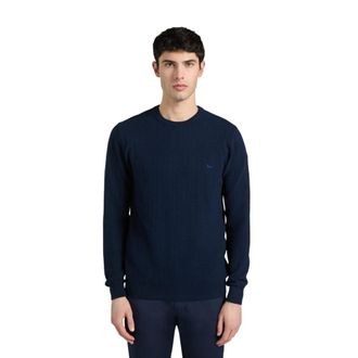 Harmont & Blaine Round-neck Knitwear, male, Blue, Size: 2XL Crewneck Sweater