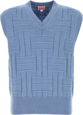 Kenzo Cerulean Blue Cotton Vest