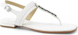 Michael Kors Marcia Thong Sandaal - Dames - Sandalen - Wit - 37 EU - Leer - Schoenen