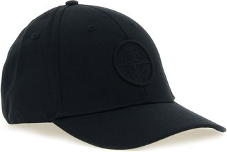 Stone Island 9100013 Tone-on-Tone Compass Logo Baseball Cap - Black