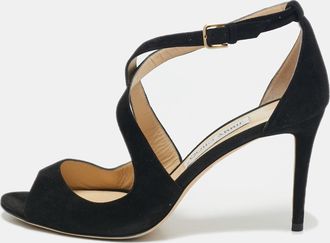 Jimmy Choo London Black Suede Emily Sandals