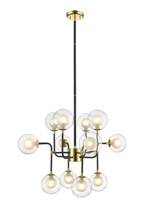 Netlighting Remy 12 Light Pendant Ceiling Light Gold Black