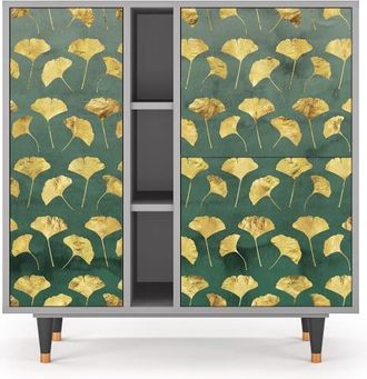 StoryZ Aparador verde y amarillo 3 puertas L 94 cm