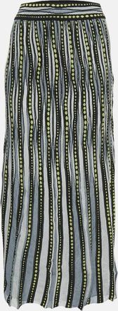 M Missoni Blue/black Patterned Lurex Knit Maxi Skirt