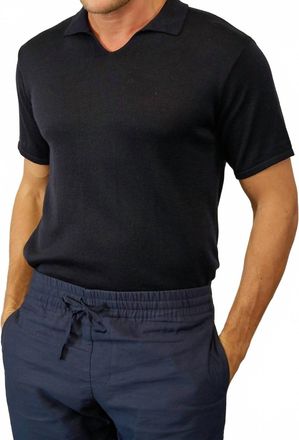 Cesar Casier Zuma Short Sleeve Polo Shirt In Navy