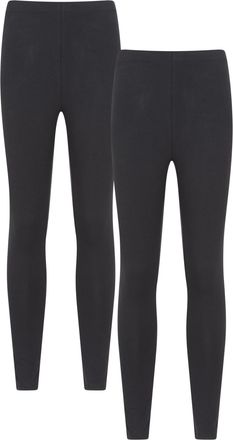 Mountain Warehouse Womens Cotton Blend Midweight Leggings Multipack Jet Black Womens Size 16