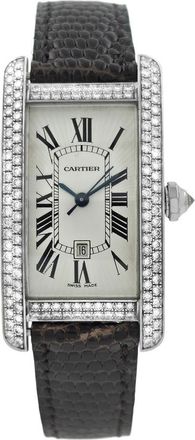 Cartier Pre-owned Cartier Tank Americaine Automatic Diamond Silver Dial Ladies Watch WB702651