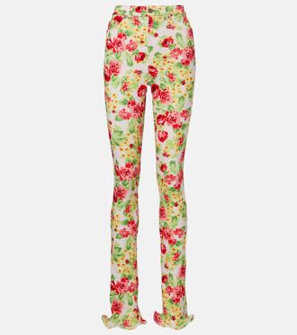 Acne Studios Epetra floral ruffled slim jeans