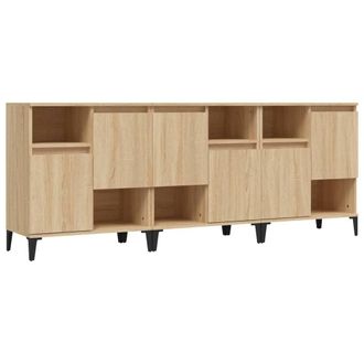 Berkfield Home Sideboards 3 pcs Sonoma Oak 60x35x70 cm Engineered Wood in Light Brown | Size: 60 x 35 x 70 cm