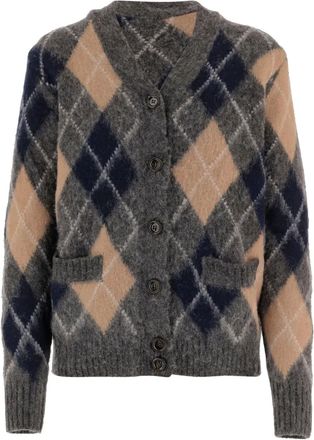 Aspesi Wollen vest met geometrisch geborsteld effect - Grijs