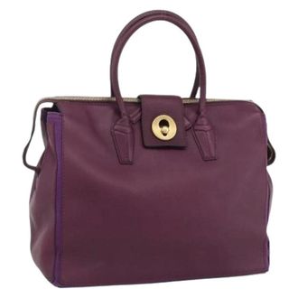 Saint Laurent Pre-owned Vintage Handtas - Dames - Vintage Handtas - Paars - ONE Size - Leer - Vintage
