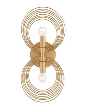 Crystorama Doral 2 Light Renaissance Gold Wall Mount