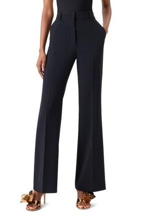 Akris Florine Wide Leg Wool Blend Pants in Black at Nordstrom, Size 10