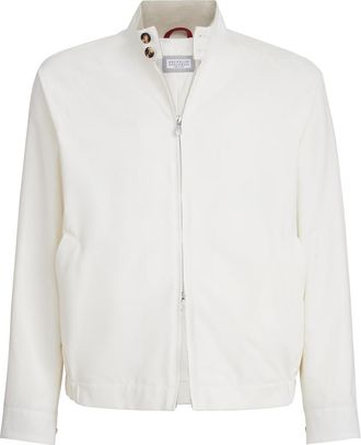 Brunello Cucinelli Gabardine outerwear jacket in Off-White at Nordstrom, Size 54 It