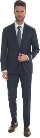 Canali Fantasy Fabric 2-Button Suit - Heren - Business pakken - Blauw - M - Wol - Kostuums