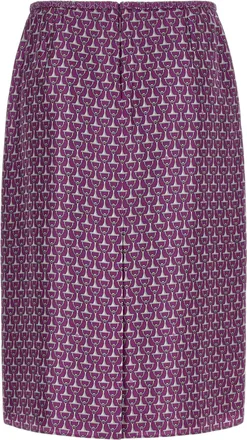 Gucci Womens Purple Silk Midi Skirt