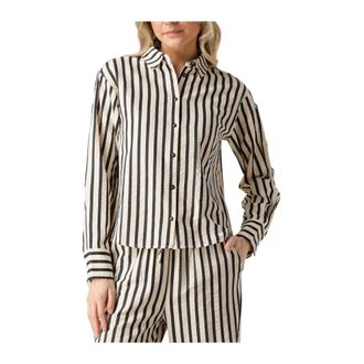 Lollys Laundry Overhemden, Dames, Beige, S, Cr&egrave;me Bleekerll Shirt LS Blouse