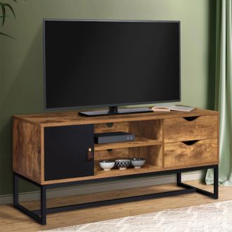 IDMarket Idmarket - Chicago Mueble Tv 2 Cajones Con Mueble Industrial 110 Cm