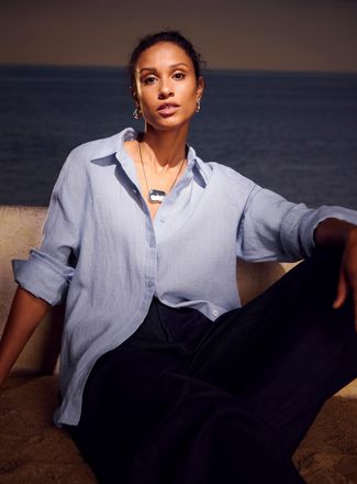 Contemporaine Womens Loose pure linen shirt